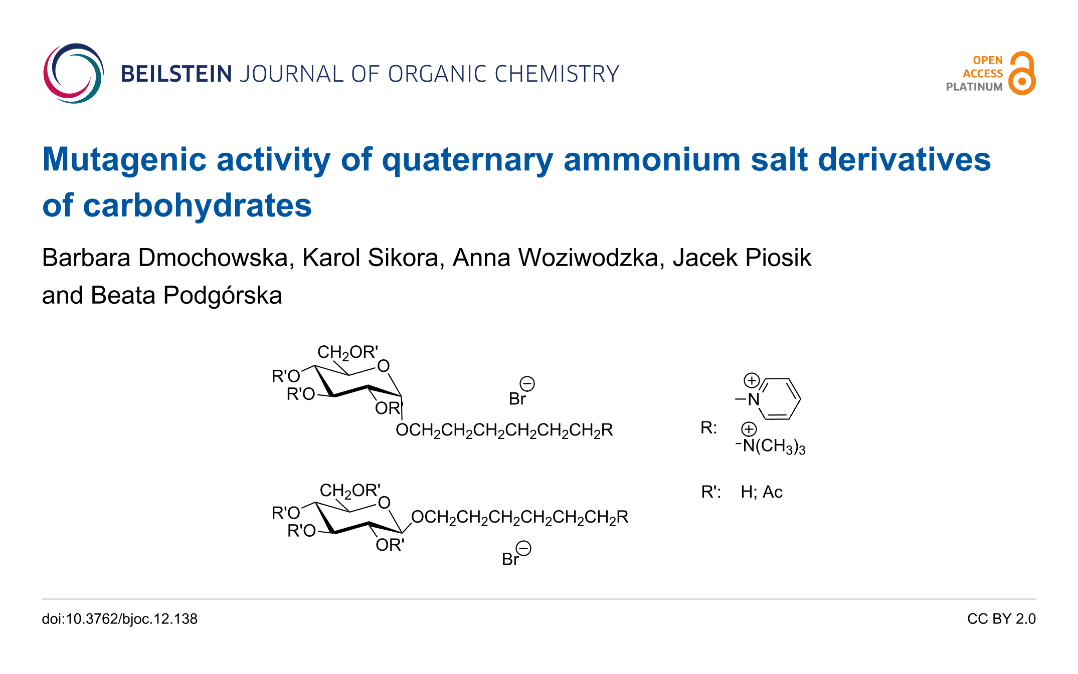 Full article: Synthesis and application of novel carbohydrate-based  ammonium and triazolium salts