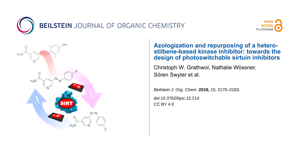 Bjoc Azologization And Repurposing Of A Hetero Stilbene Based Kinase Inhibitor Towards The Design Of Photoswitchable Sirtuin Inhibitors