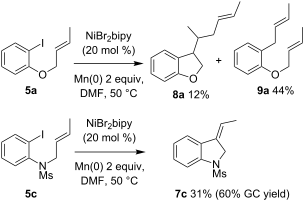 intramolecular carbonickelation of alkenes
